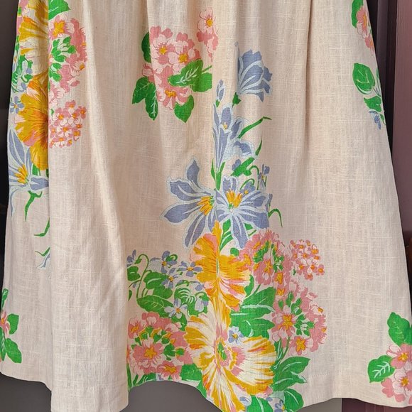 NWOT Designer Niko Niko KNITTED DOVE Floral Printed Empire Waist Babydoll Dress - Picture 3 of 13